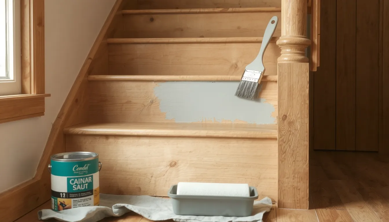 peinture sur escalier en bois