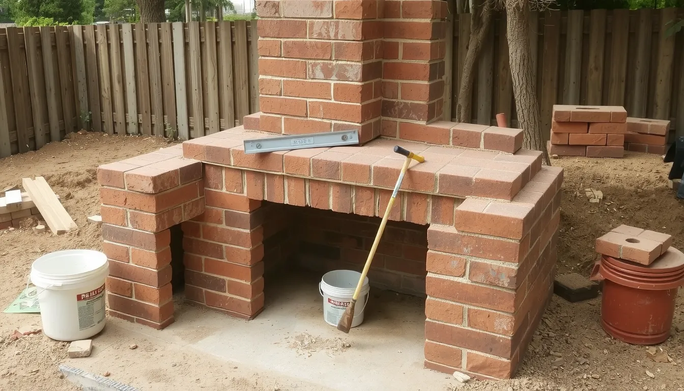 plan pour construire un barbecue en briques avec cheminée